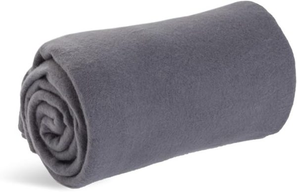 Cozy-Soft Microfleece Travel Blanket, 50x60 Inch, Lightweight, Compact, Perfect for Airplane and Car, Charcoal - Image 2