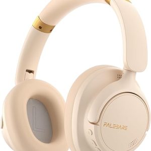 Headphones Wireless Bluetooth, Noise Cancelling Headphones, Over Ear Bluetooth Headphones with Mic, 80H Playtime, Deep Bass, Comfort Fit, Portable Lightweight Headphones for Travel, Home